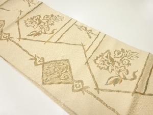 草花模様織出し名古屋帯